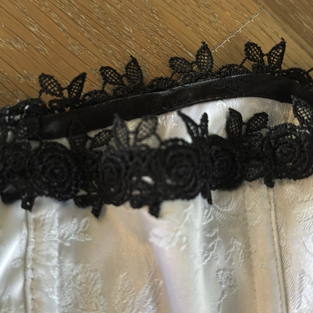NWT Frederick’s of Hollywood Corset floral satin Lace Womens X C cup Fairy Core - Picture 3 of 10